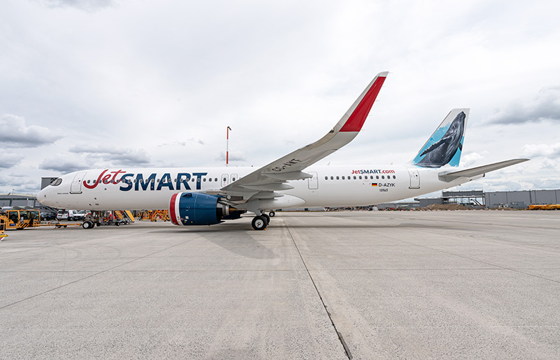 La aerolínea JetSMART recibe un nuevo Airbus A320neo